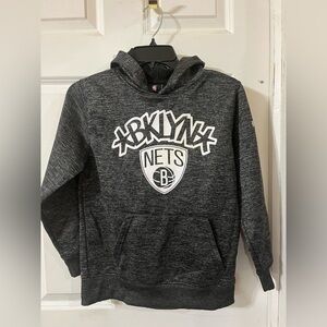 Kids NBA Brooklyn Nets Charcoal Hoodie size M 10/12